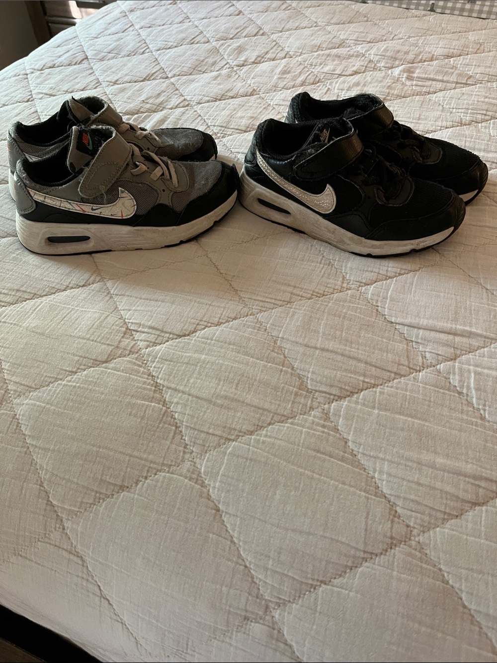 Nike Kids Black and Gray  Sneakers with White Swoosh